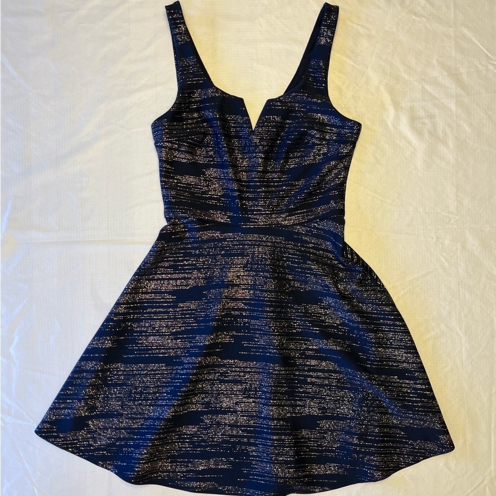 Navy Blue with Gold Sparkles Dress